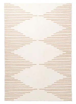 Lyra Ivory and Brown Diamond Stripe Washable Rug by Miss Amara, a Contemporary Rugs for sale on Style Sourcebook