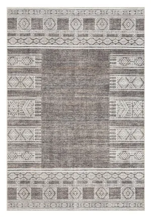 Raia Charcoal and Grey Tribal Distressed Washable Rug by Miss Amara, a Persian Rugs for sale on Style Sourcebook