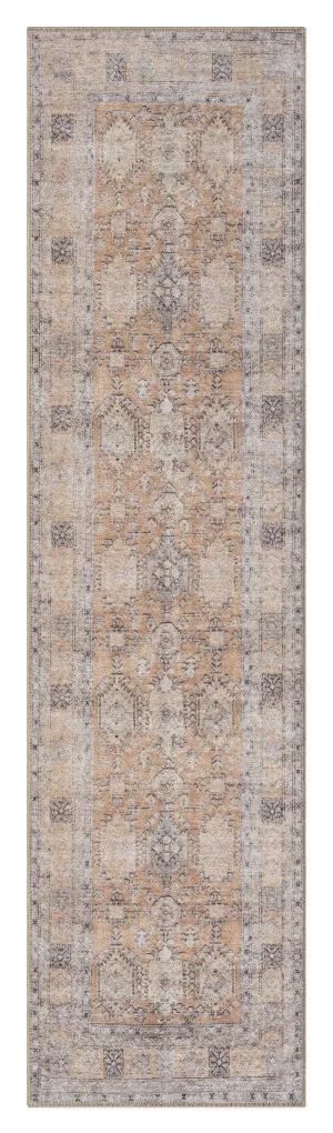 Sydelle Brown and Grey Traditional Distressed Washable Runner Rug by Miss Amara, a Persian Rugs for sale on Style Sourcebook