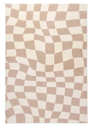 Logan Beige and Ivory Abstract Checkered Washable Rug by Miss Amara, a Kids Rugs for sale on Style Sourcebook