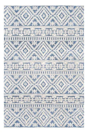 Daphne Blue Tribal Textured Rug by Miss Amara, a Persian Rugs for sale on Style Sourcebook
