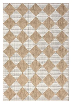 Kalei Brown and Ivory Checkered Flatweave Indoor Outdoor Rug by Miss Amara, a Contemporary Rugs for sale on Style Sourcebook