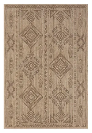 Takha Brown and Beige Tribal Flatweave Indoor Outdoor Rug by Miss Amara, a Persian Rugs for sale on Style Sourcebook