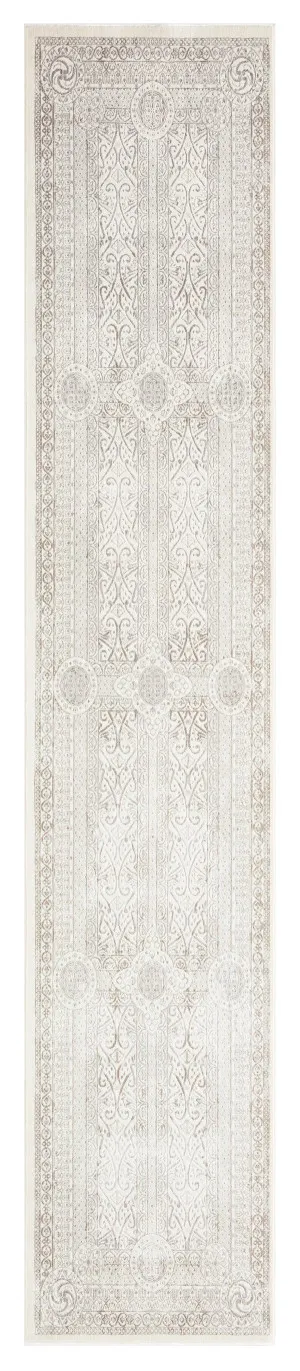 Esmeray Ivory And Grey Traditional Distressed Runner Rug by Miss Amara, a Persian Rugs for sale on Style Sourcebook