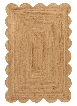 Celeste Natural Brown Scalloped Jute Rug by Miss Amara, a Contemporary Rugs for sale on Style Sourcebook