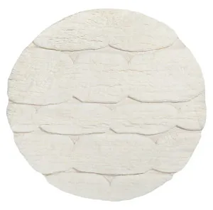 Omaira Ivory Textured Wool Round Rug by Miss Amara, a Contemporary Rugs for sale on Style Sourcebook