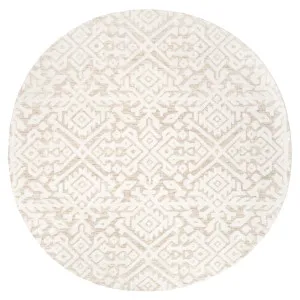 Josephine Ivory and Cream Tribal Transitional Round Rug by Miss Amara, a Persian Rugs for sale on Style Sourcebook