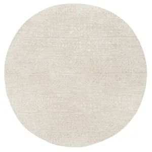 Neewa Beige and Ivory Tribal Transitional Round Rug by Miss Amara, a Contemporary Rugs for sale on Style Sourcebook