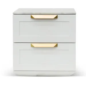 Lynesta Marble Top Bedside Table, White / White by Conception Living, a Bedside Tables for sale on Style Sourcebook