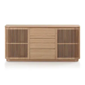 Rostock Wooden 2 Door 3 Drawer Curved Sideboard, 160cm, Natural by Conception Living, a Sideboards, Buffets & Trolleys for sale on Style Sourcebook