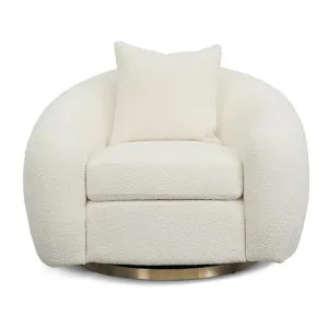 Tonnby Boucle Fabirc Swivel Armchair, Ivory by Conception Living, a Chairs for sale on Style Sourcebook