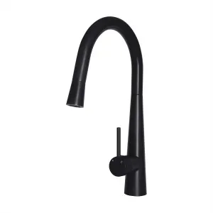 Round Sink Mixer Pull Out/Pull Down Gooseneck 234 Matte Black by Meir, a Kitchen Taps & Mixers for sale on Style Sourcebook