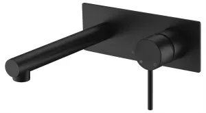 Hali Wall Basin Set Straight 175 Matte Black by Ikon, a Bathroom Taps & Mixers for sale on Style Sourcebook