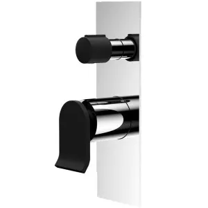 Lincoln Wall/Shower Mixer Chrome/Black by Fienza, a Laundry Taps for sale on Style Sourcebook