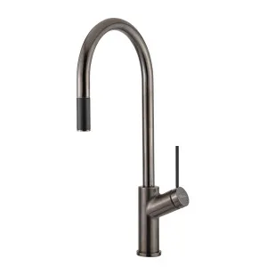 Vilo Sink Mixer Pull Out/Pull Down Gooseneck 210 Gun Metal by Oliveri, a Laundry Taps for sale on Style Sourcebook