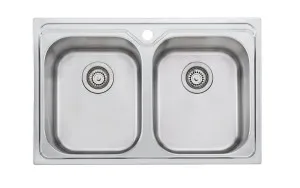 Diaz Double Sink 1TH 775X500 Stainless Steel by Oliveri, a Kitchen Sinks for sale on Style Sourcebook