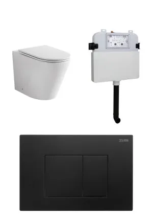 Java Rimless In-wall Toilet Suite S&P Trap with Square ABS Matte Black Button by Zumi, a Toilets & Bidets for sale on Style Sourcebook