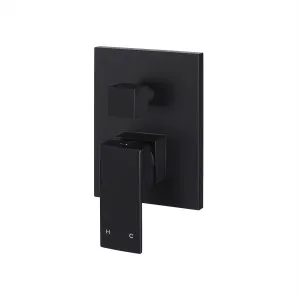 Square Wall/Shower Mixer w Diverter Matte Black by Meir, a Shower Heads & Mixers for sale on Style Sourcebook