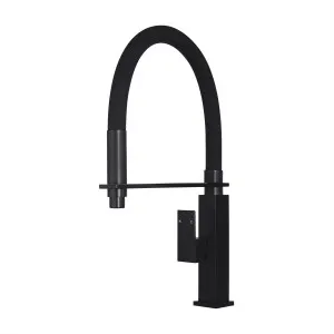 Square Sink Mixer Pull Out/Pull Down Gooseneck 265 Matte Black by Meir, a Kitchen Taps & Mixers for sale on Style Sourcebook