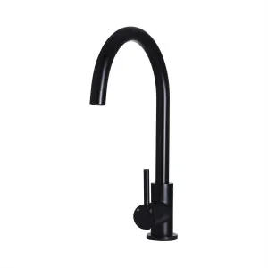 Round Sink Mixer Gooseneck 210 Matte Black by Meir, a Kitchen Taps & Mixers for sale on Style Sourcebook