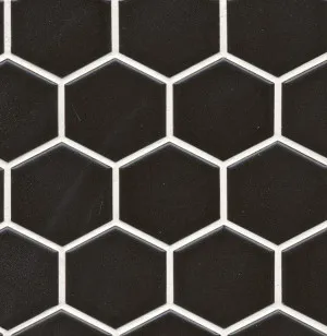 Mono Hex Black Matt Mosaic Tile by Beaumont Tiles, a Mosaic Tiles for sale on Style Sourcebook
