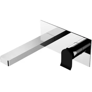 Lincoln Wall Basin Set Straight 210 Chrome/Black by Fienza, a Bathroom Taps & Mixers for sale on Style Sourcebook