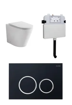 Java Rimless In-wall Toilet Suite S&P Trap with Round ABS Matte Black Button by Zumi, a Toilets & Bidets for sale on Style Sourcebook