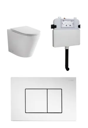 Java Rimless In-wall Toilet Suite S&P Trap with Square ABS Chrome Button by Zumi, a Toilets & Bidets for sale on Style Sourcebook