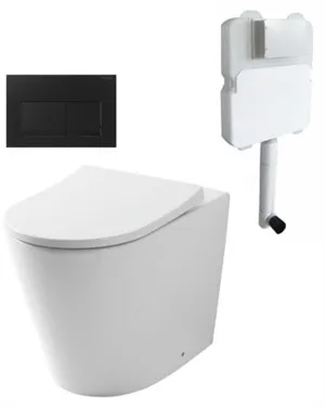 Renee Rimless In-wall Toilet Suite S&P Trap with Square ABS Matte Black Button by decina, a Toilets & Bidets for sale on Style Sourcebook
