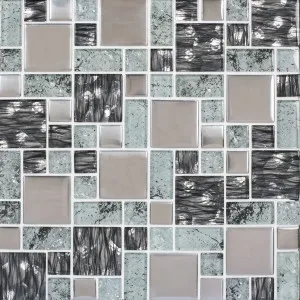 Turretella Steel Mix Mosaic by Beaumont Tiles, a Brick Look Tiles for sale on Style Sourcebook