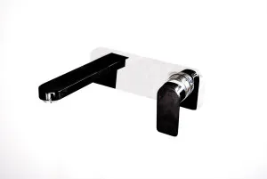Cosmopolitan Wall Basin Set Straight 182 Chrome/Black by Jamie J, a Bathroom Taps & Mixers for sale on Style Sourcebook