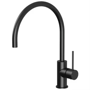 Vivid Slimline Sink Mixer Gooseneck 220 Matte Black by PHOENIX, a Kitchen Taps & Mixers for sale on Style Sourcebook