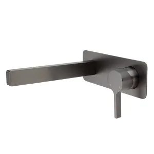 Sansa Wall Basin Set Straight 183 Gun Metal by Fienza, a Bathroom Taps & Mixers for sale on Style Sourcebook