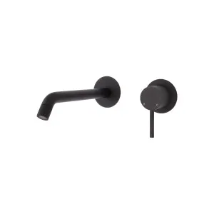 Axle Wall Basin Set Small Plate Curved 200 Matte Black by Fienza, a Bathroom Taps & Mixers for sale on Style Sourcebook