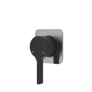 Sansa Wall/Shower Mixer Matte Black w Soft Square BN plate by Fienza, a Shower Heads & Mixers for sale on Style Sourcebook
