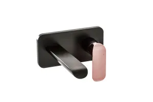 Jaya Wall Basin Set Straight 178 Black/Rose Gold by Ikon, a Bathroom Taps & Mixers for sale on Style Sourcebook