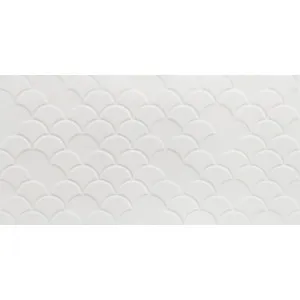 Visionary Fan White Satin Tile by Beaumont Tiles, a Moroccan Look Tiles for sale on Style Sourcebook