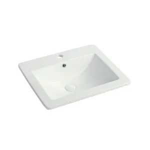 Marki Semi Insert Basin 1TH Ceramic 530x450 Gloss White by BUK, a Basins for sale on Style Sourcebook