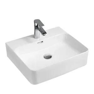 Art Square Vessel Basin 1TH Ceramic 500x420 Gloss White by BUK, a Basins for sale on Style Sourcebook