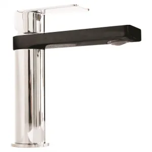 Cosmopolitan Basin Mixer Chrome/Black by Jamie J, a Bathroom Taps & Mixers for sale on Style Sourcebook