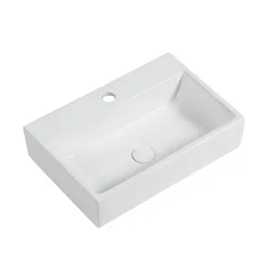 Appeso Wall Mounted Basin 1TH 520x360 Ceranuc Gloss White by Zumi, a Basins for sale on Style Sourcebook