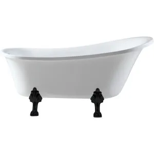 Clawfoot Freestanding Bath Acrylic 1700 Black Feet by Fienza, a Bathtubs for sale on Style Sourcebook