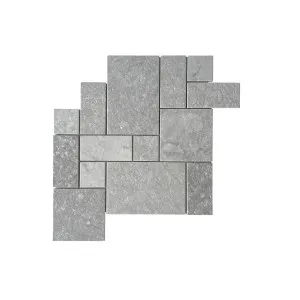 Fiba Travertine French Pattern Grey Honed Unfilled Mosaic by Beaumont Tiles, a Mosaic Tiles for sale on Style Sourcebook