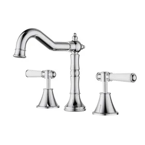 Clasico Basin Set Ceramic Handle Chrome by Ikon, a Bathroom Taps & Mixers for sale on Style Sourcebook