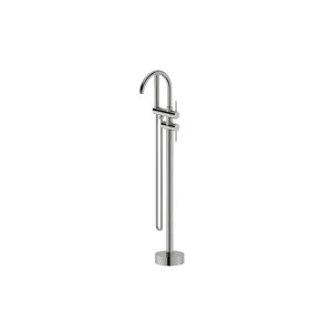 Misha Floor Mounted Bath Mixer w Shower Brushed Nickel by Haus25, a Bathroom Taps & Mixers for sale on Style Sourcebook
