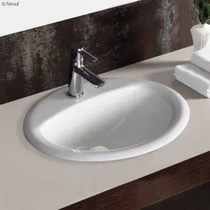 Stella Semi Instert Basin 515 x 432 1TH Gloss White by Fienza, a Basins for sale on Style Sourcebook
