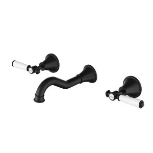 Clasico Bath Set Ceramic Hahdle Matt Black by Ikon, a Bathroom Taps & Mixers for sale on Style Sourcebook