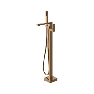 Platz Floor Mounted Bath Mixer w Shower  Brushed Copper by Haus25, a Bathroom Taps & Mixers for sale on Style Sourcebook