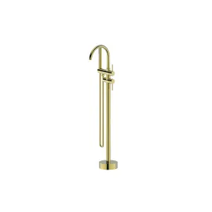 Misha Floor Mounted Bath Mixer w Shower Brushed Gold by Haus25, a Bathroom Taps & Mixers for sale on Style Sourcebook