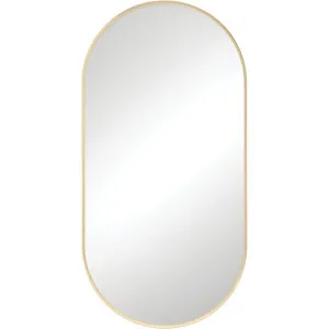 Fienza Empire Pill Shape Framed Mirror 450 x 900 Urban Brass by Fienza, a Vanity Mirrors for sale on Style Sourcebook